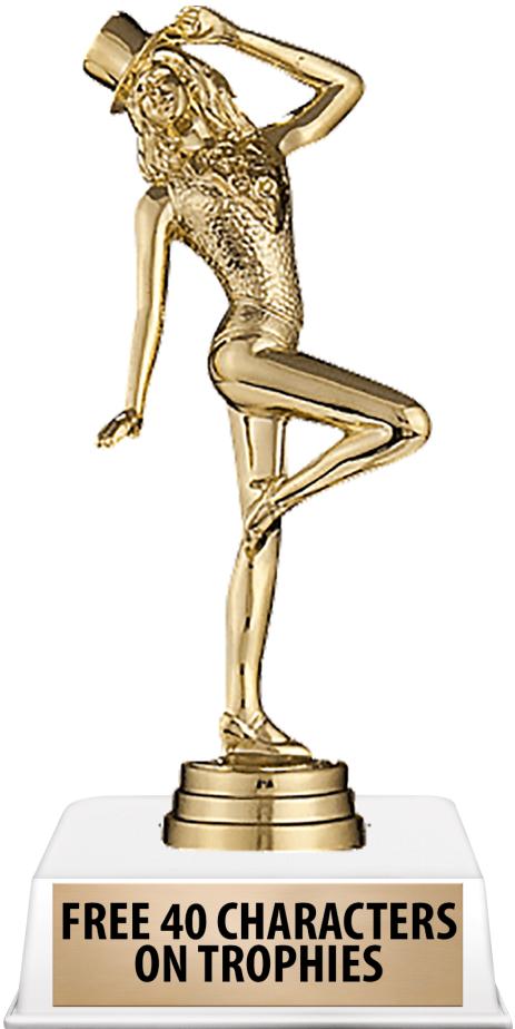 6"TROPHY ON WHITE CONTEMP BASE