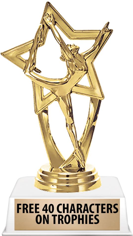 6"TROPHY ON WHITE CONTEMP BASE