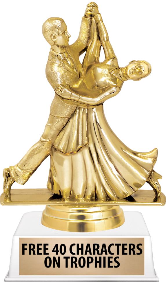 6"TROPHY ON WHITE CONTEMP BASE