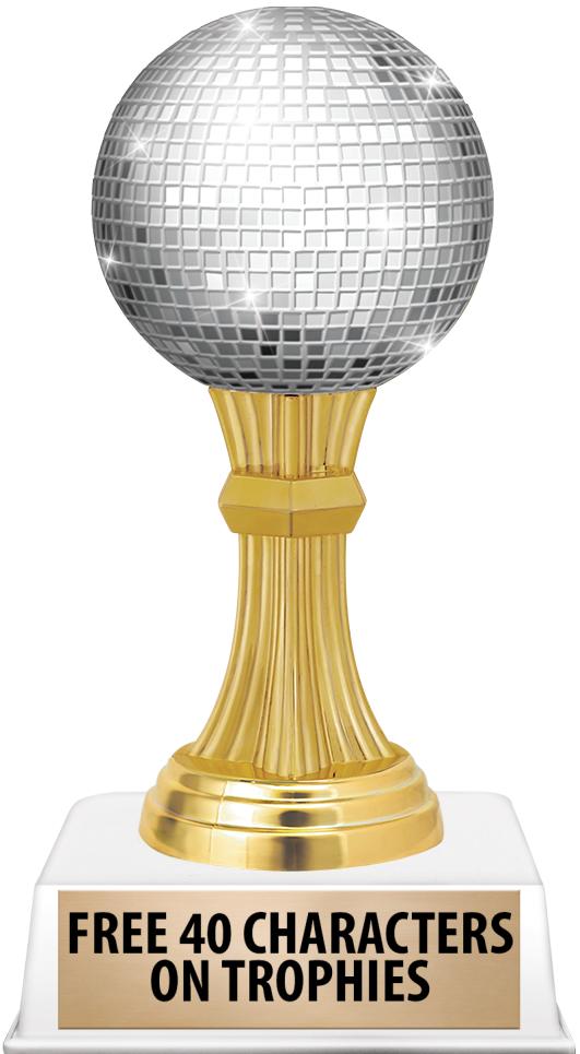 6"TROPHY ON WHITE CONTEMP BASE