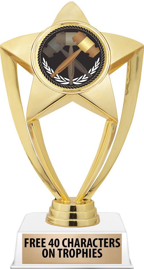 6"TROPHY ON WHITE CONTEMP BASE