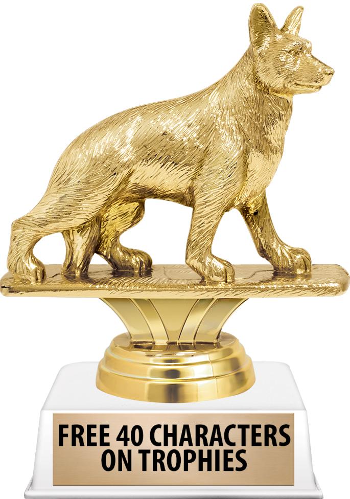 6"TROPHY ON WHITE CONTEMP BASE