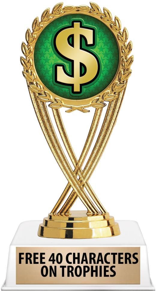 6"TROPHY ON WHITE CONTEMP BASE