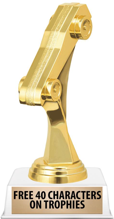 6"TROPHY ON WHITE CONTEMP BASE