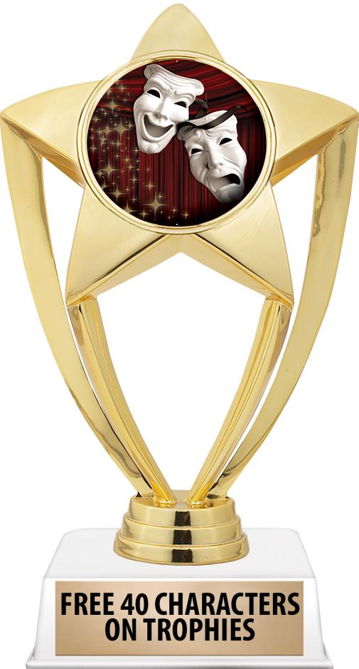 6"TROPHY ON WHITE CONTEMP BASE