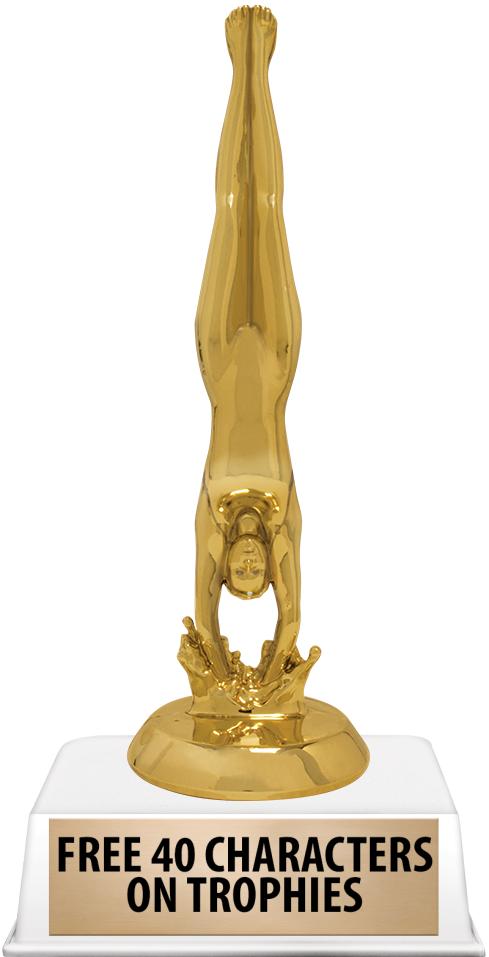 6"TROPHY ON WHITE CONTEMP BASE