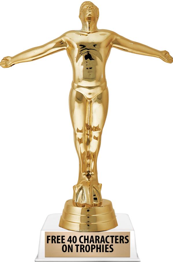 6"TROPHY ON WHITE CONTEMP BASE
