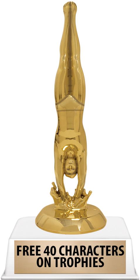 6"TROPHY ON WHITE CONTEMP BASE