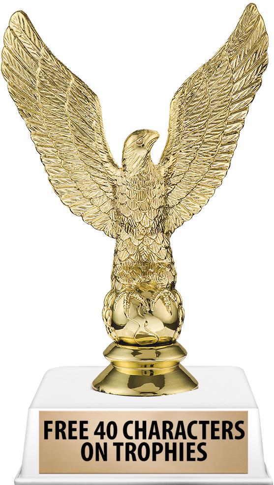 6"TROPHY ON WHITE CONTEMP BASE