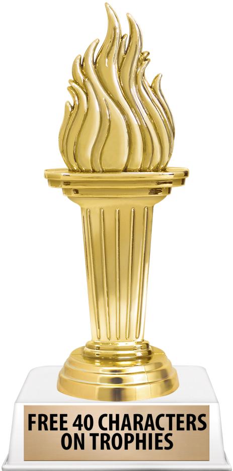 6"TROPHY ON WHITE CONTEMP BASE