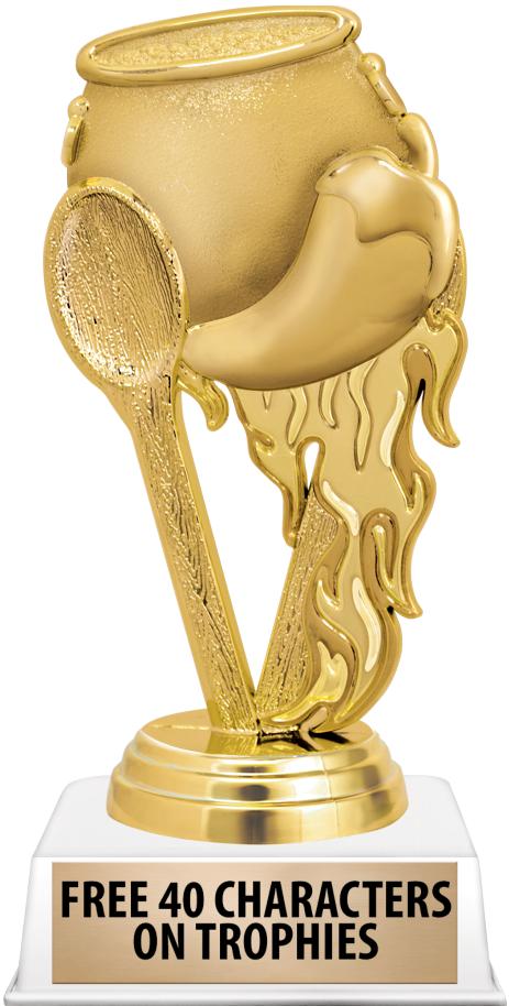 6"TROPHY ON WHITE CONTEMP BASE