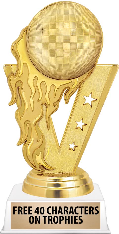 6"TROPHY ON WHITE CONTEMP BASE