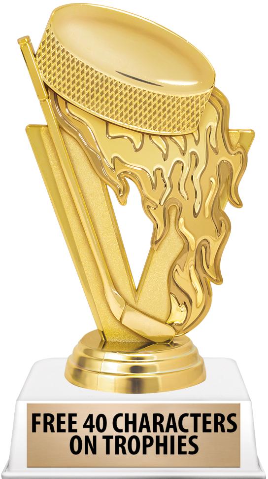 6"TROPHY ON WHITE CONTEMP BASE