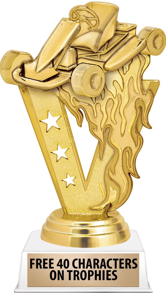 6"TROPHY ON WHITE CONTEMP BASE