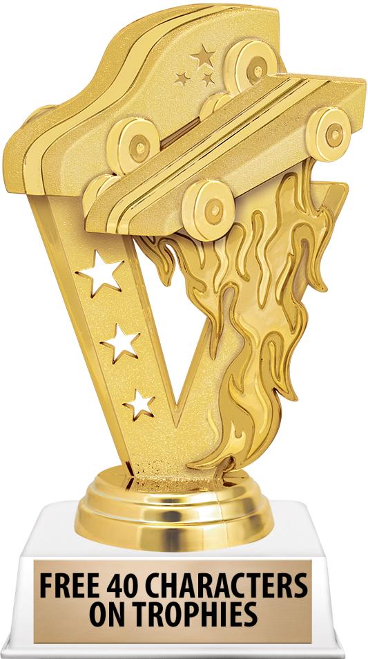 6"TROPHY ON WHITE CONTEMP BASE