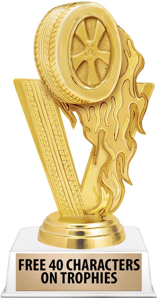 6"TROPHY ON WHITE CONTEMP BASE