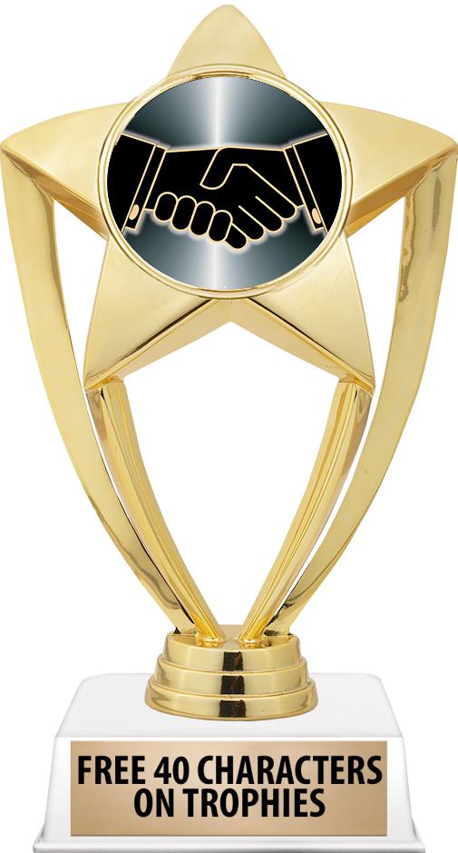 6"TROPHY ON WHITE CONTEMP BASE