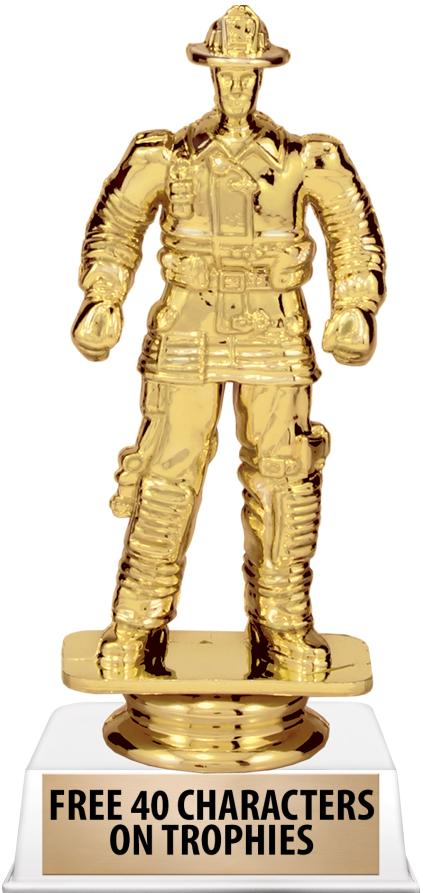 6"TROPHY ON WHITE CONTEMP BASE