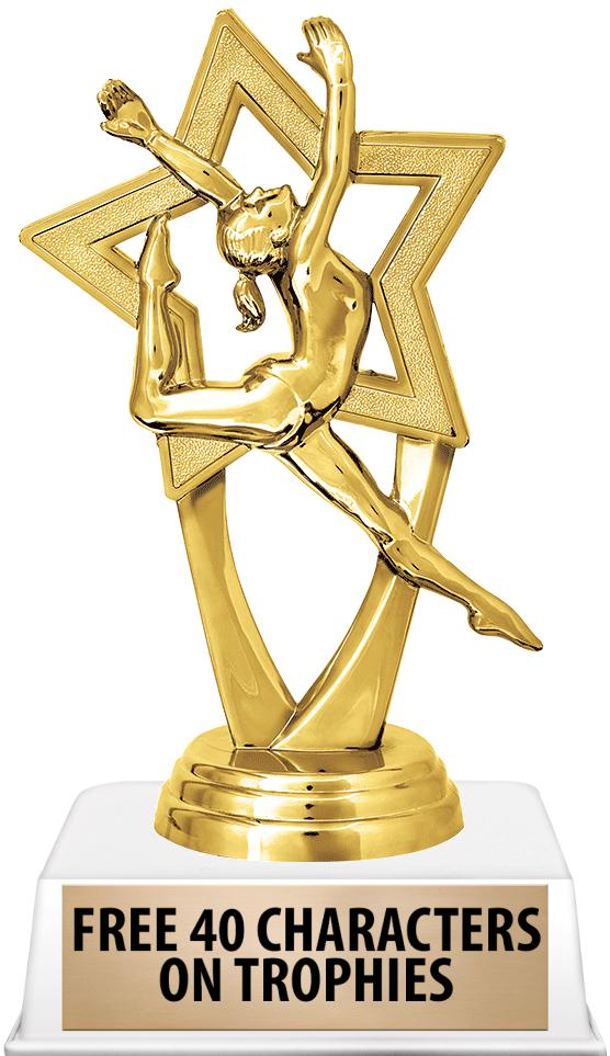 6"TROPHY ON WHITE CONTEMP BASE