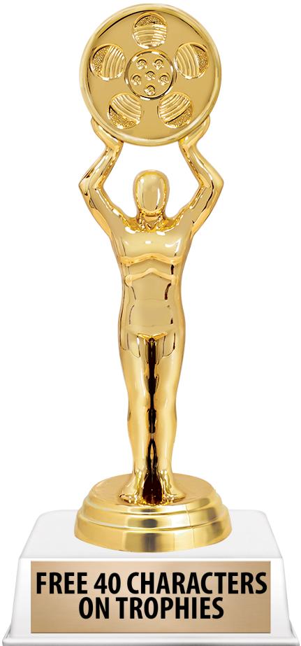 6"TROPHY ON WHITE CONTEMP BASE