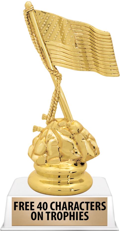 6"TROPHY ON WHITE CONTEMP BASE