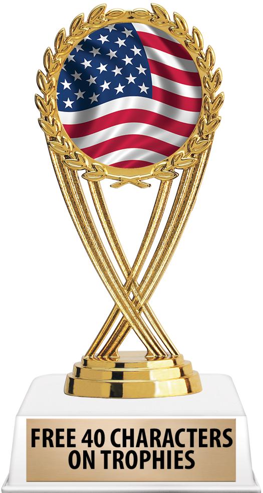 6"TROPHY ON WHITE CONTEMP BASE