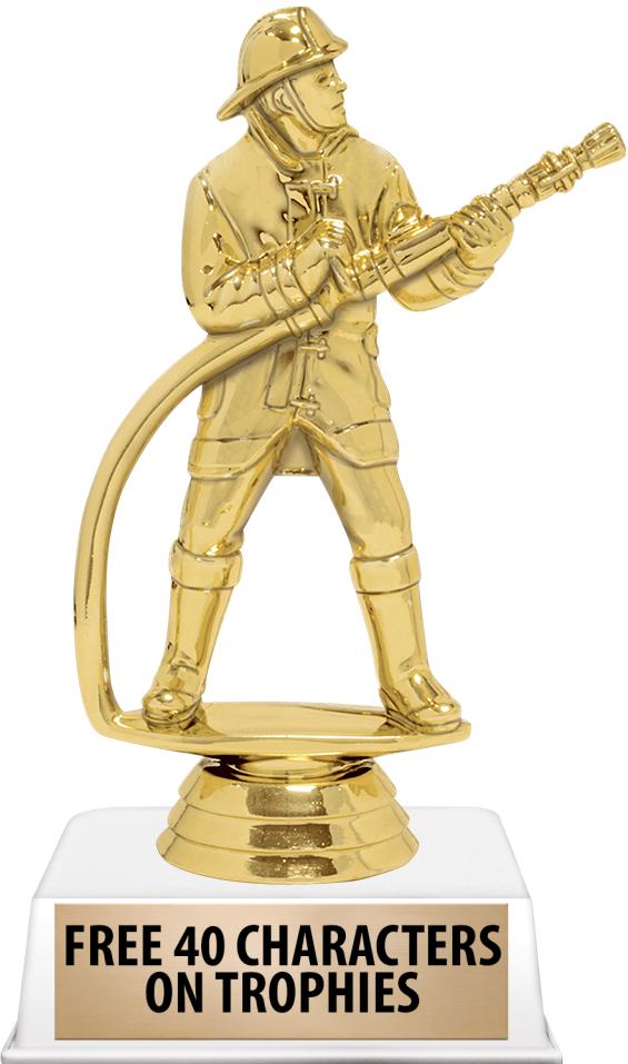 6"TROPHY ON WHITE CONTEMP BASE