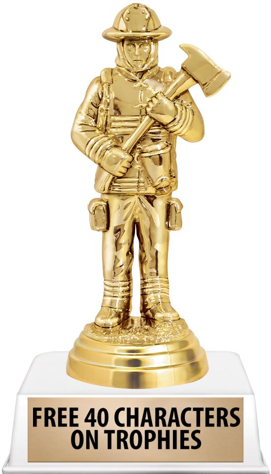 6"TROPHY ON WHITE CONTEMP BASE