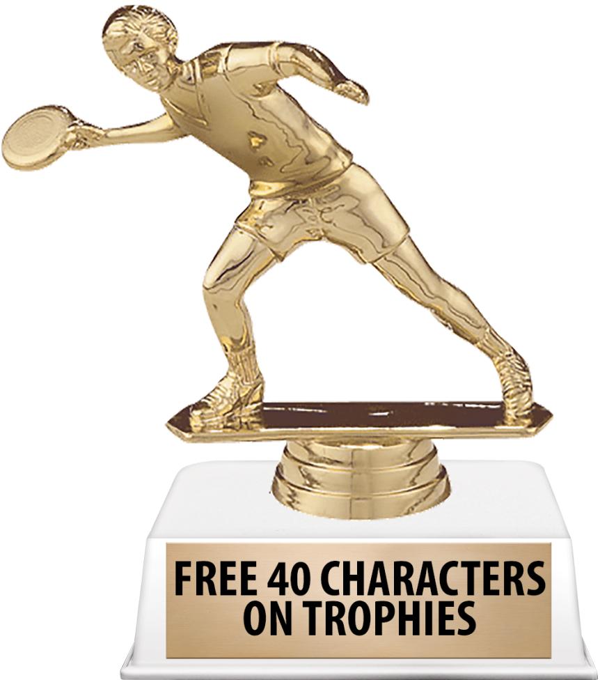 6"TROPHY ON WHITE CONTEMP BASE