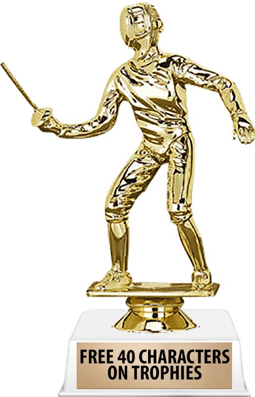 6"TROPHY ON WHITE CONTEMP BASE