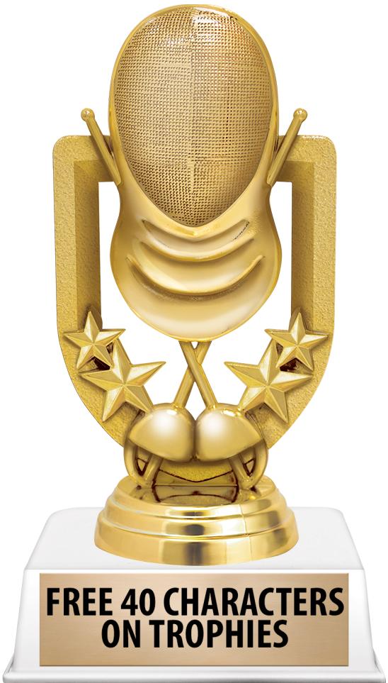 6"TROPHY ON WHITE CONTEMP BASE