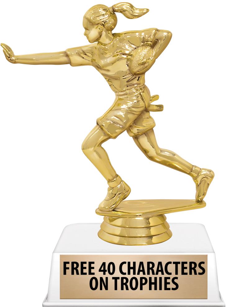 6"TROPHY ON WHITE CONTEMP BASE