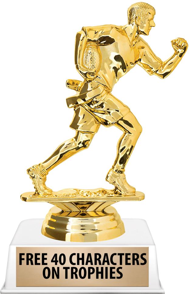 6"TROPHY ON WHITE CONTEMP BASE