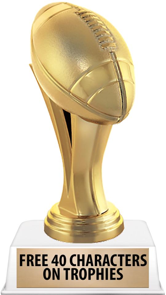 6"TROPHY ON WHITE CONTEMP BASE