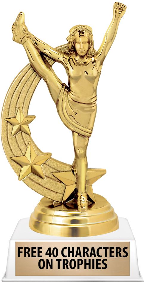 6"TROPHY ON WHITE CONTEMP BASE