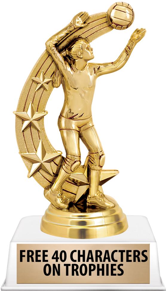 6"TROPHY ON WHITE CONTEMP BASE