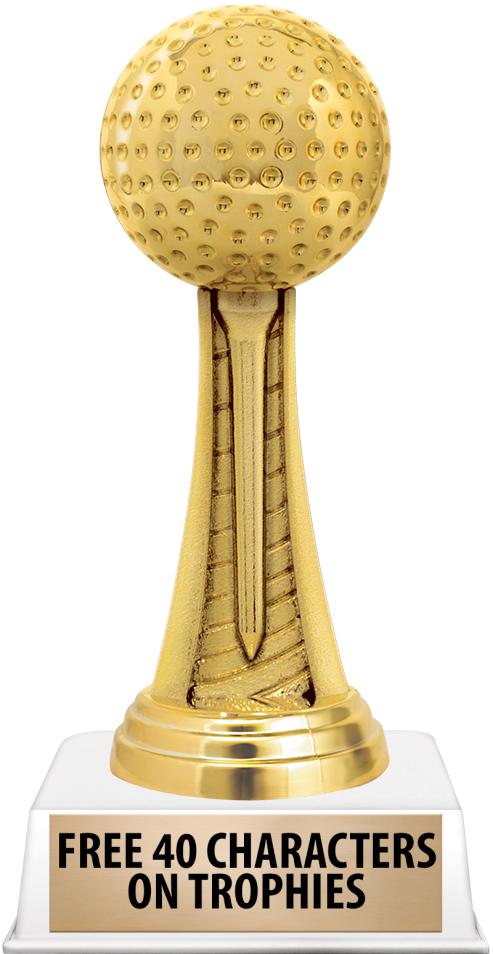 6"TROPHY ON WHITE CONTEMP BASE