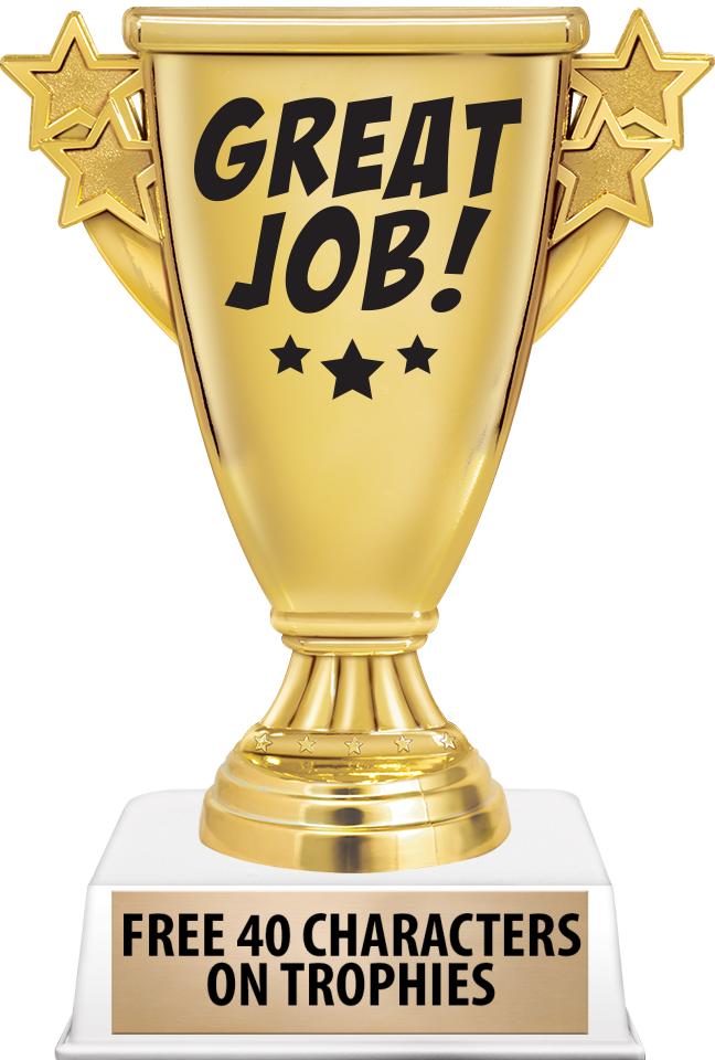 6"TROPHY ON WHITE CONTEMP BASE