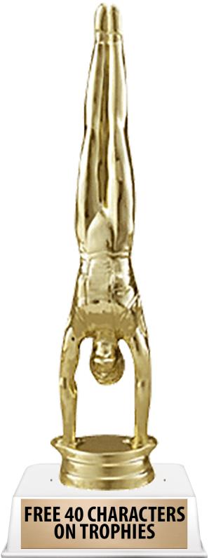 6"TROPHY ON WHITE CONTEMP BASE