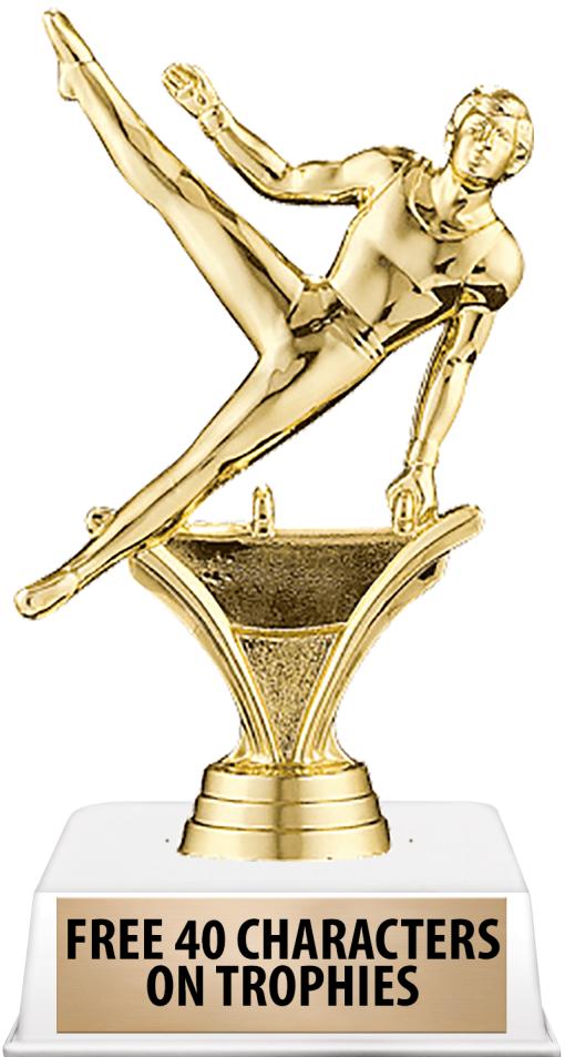 6"TROPHY ON WHITE CONTEMP BASE