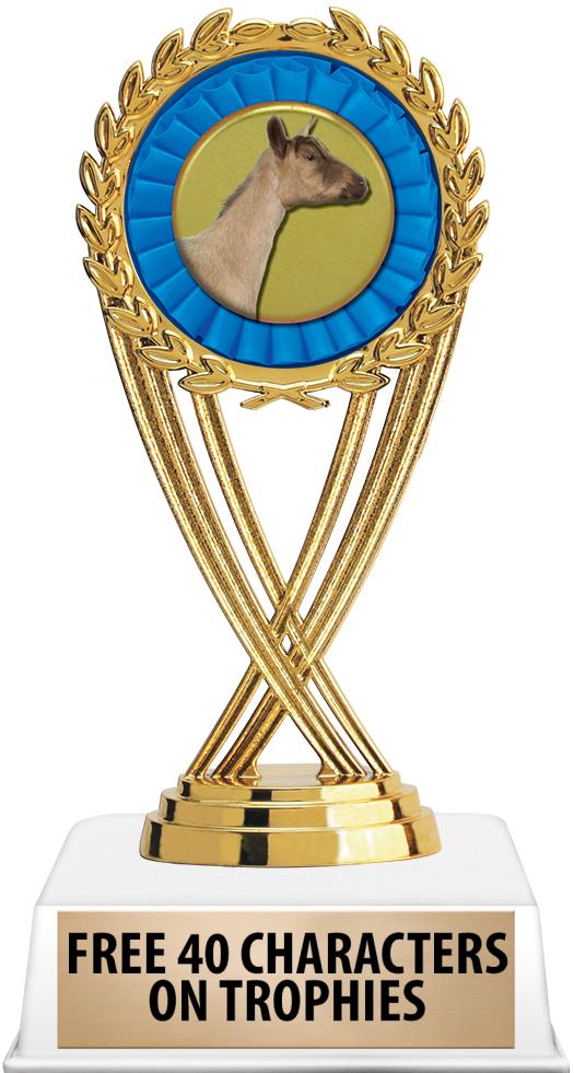 6"TROPHY ON WHITE CONTEMP BASE