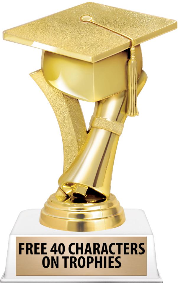 6"TROPHY ON WHITE CONTEMP BASE