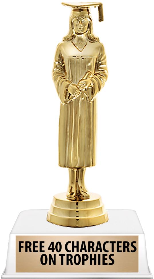 6"TROPHY ON WHITE CONTEMP BASE