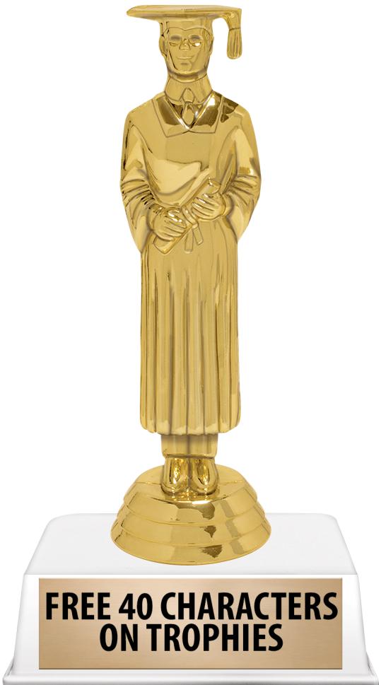 6"TROPHY ON WHITE CONTEMP BASE