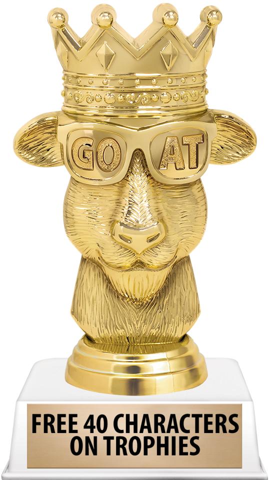 6"TROPHY ON WHITE CONTEMP BASE