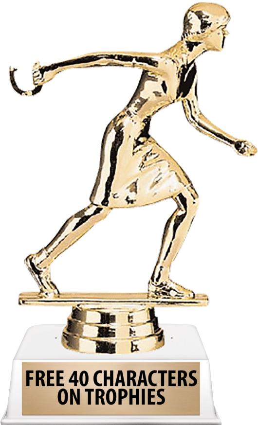 6"TROPHY ON WHITE CONTEMP BASE