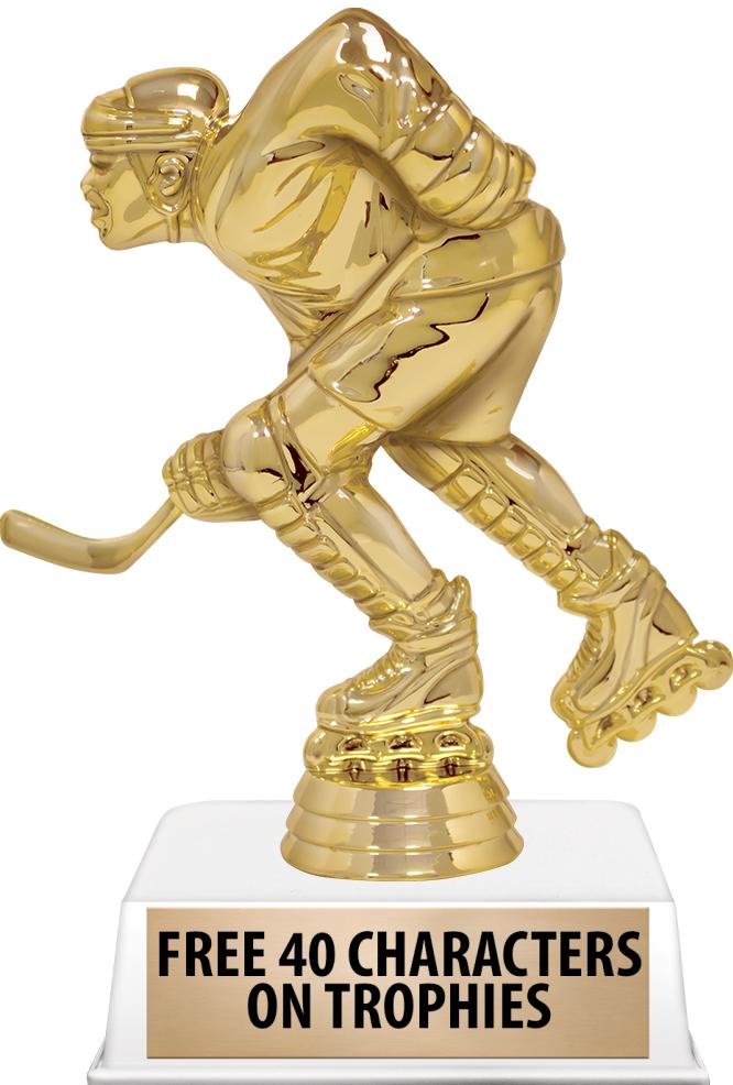 6"TROPHY ON WHITE CONTEMP BASE