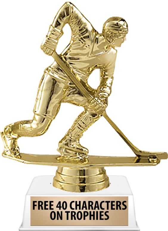 6"TROPHY ON WHITE CONTEMP BASE