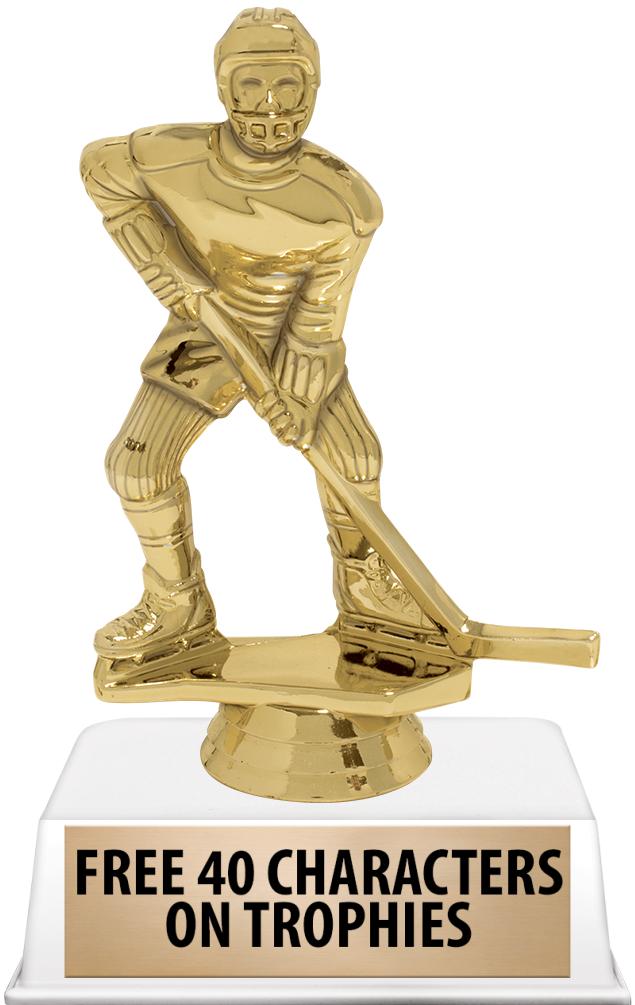 6"TROPHY ON WHITE CONTEMP BASE
