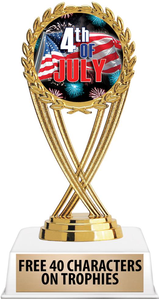 6"TROPHY ON WHITE CONTEMP BASE